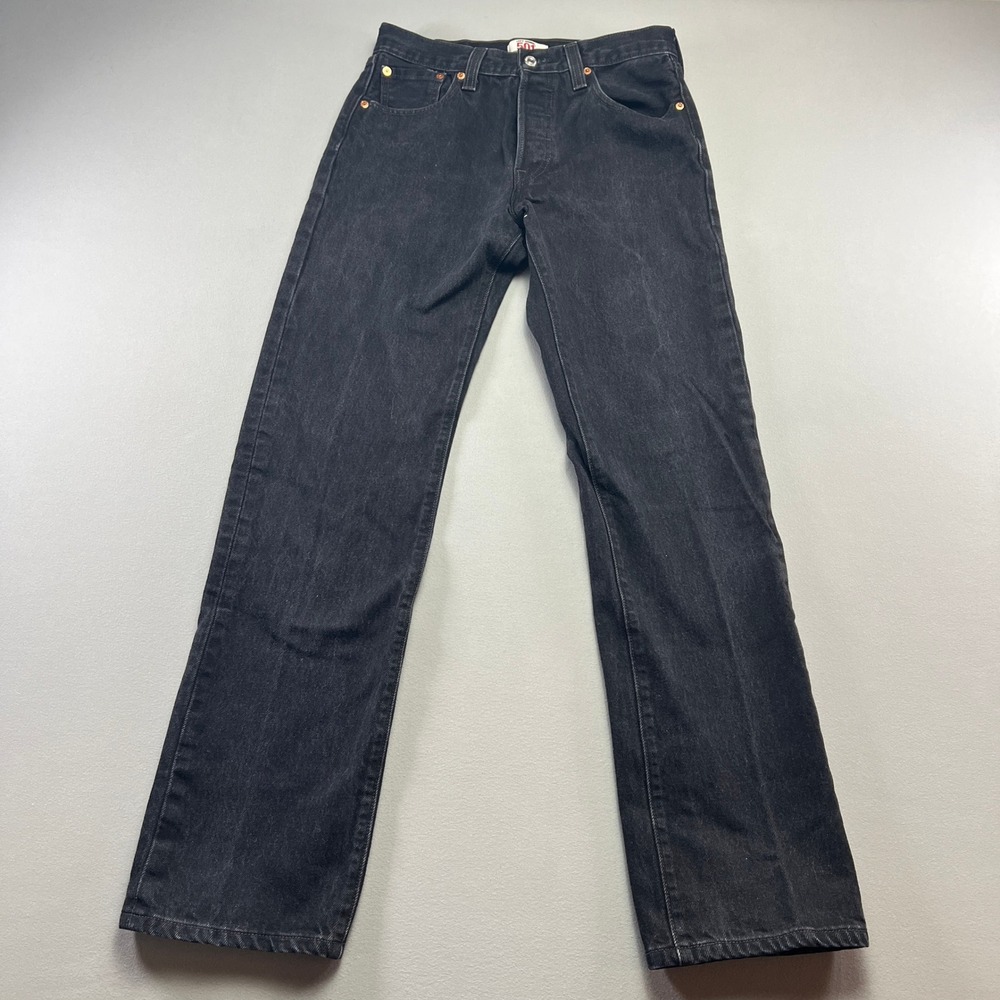 Levi's 501 Original Straight Jeans Mens 28x31 Black Denim Low Rise Button Fly
